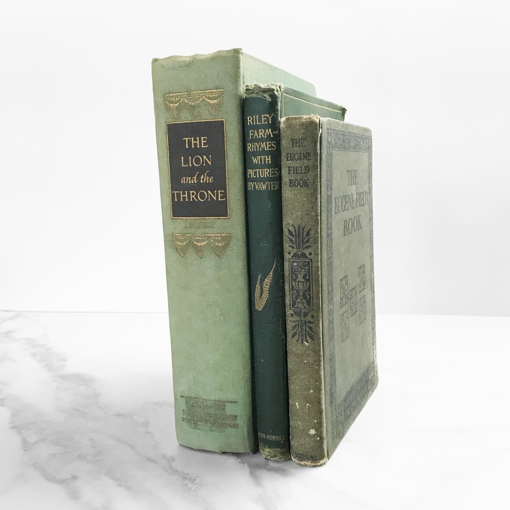 SOLD - Vintage Books - Green HC Book Set